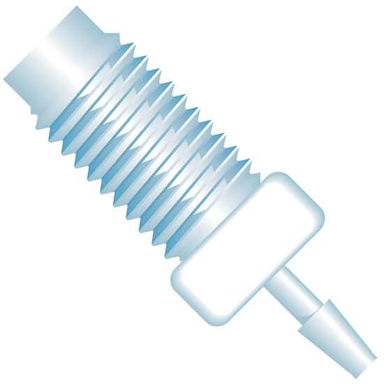 1/4-28 UNF to 1/16 inch barb fitting - single unit